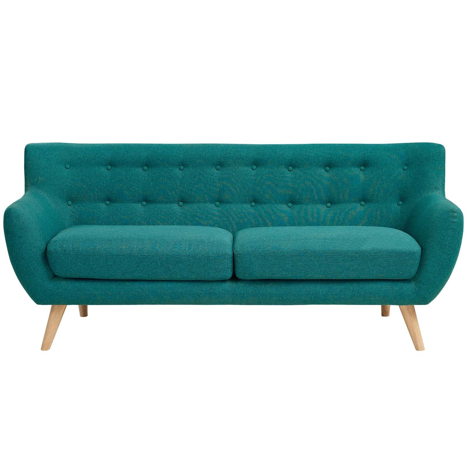 Sofa & chair Sets | Exquisite Remark Sofa | Luxurious & Stylish | Organic Shape | Mid-Century Inspired Legs | Polyester Upholstery | Fine Stitched Buttons | Teal Color | casafoyer.myshopify.com