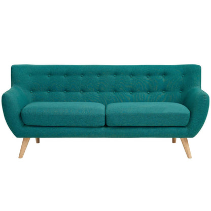 Sofa & chair Sets | Exquisite Remark Sofa | Luxurious & Stylish | Organic Shape | Mid-Century Inspired Legs | Polyester Upholstery | Fine Stitched Buttons | Teal Color | casafoyer.myshopify.com