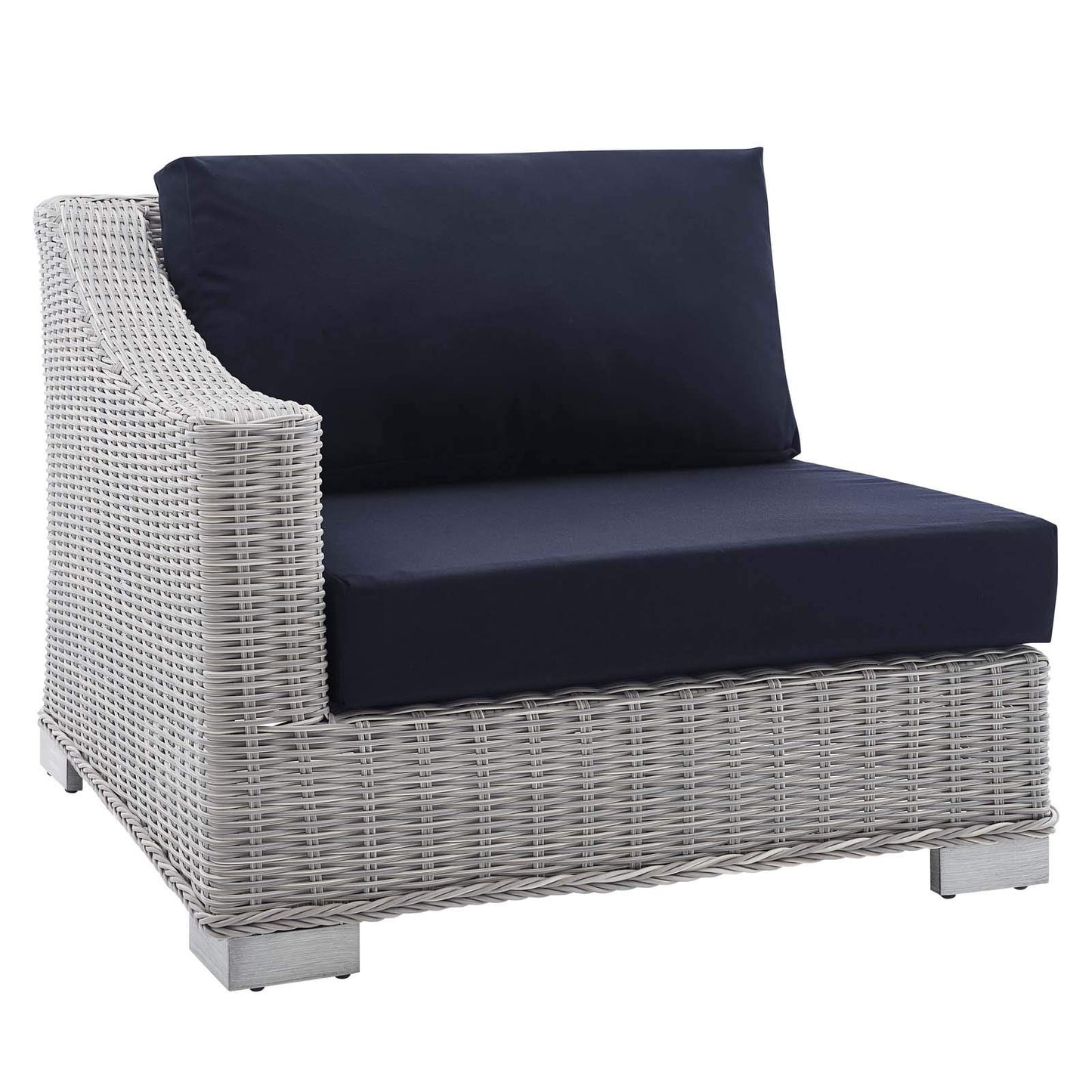 sofas | CasaFoyer Conway Outdoor Patio Sunbrella Wicker Rattan 5-Piece Sectional Sofa Furniture Set | Light Gray | UV-Resistant | Modular Design | Aluminum Frame | Water-Resistant Cushions | casafoyer.myshopify.com