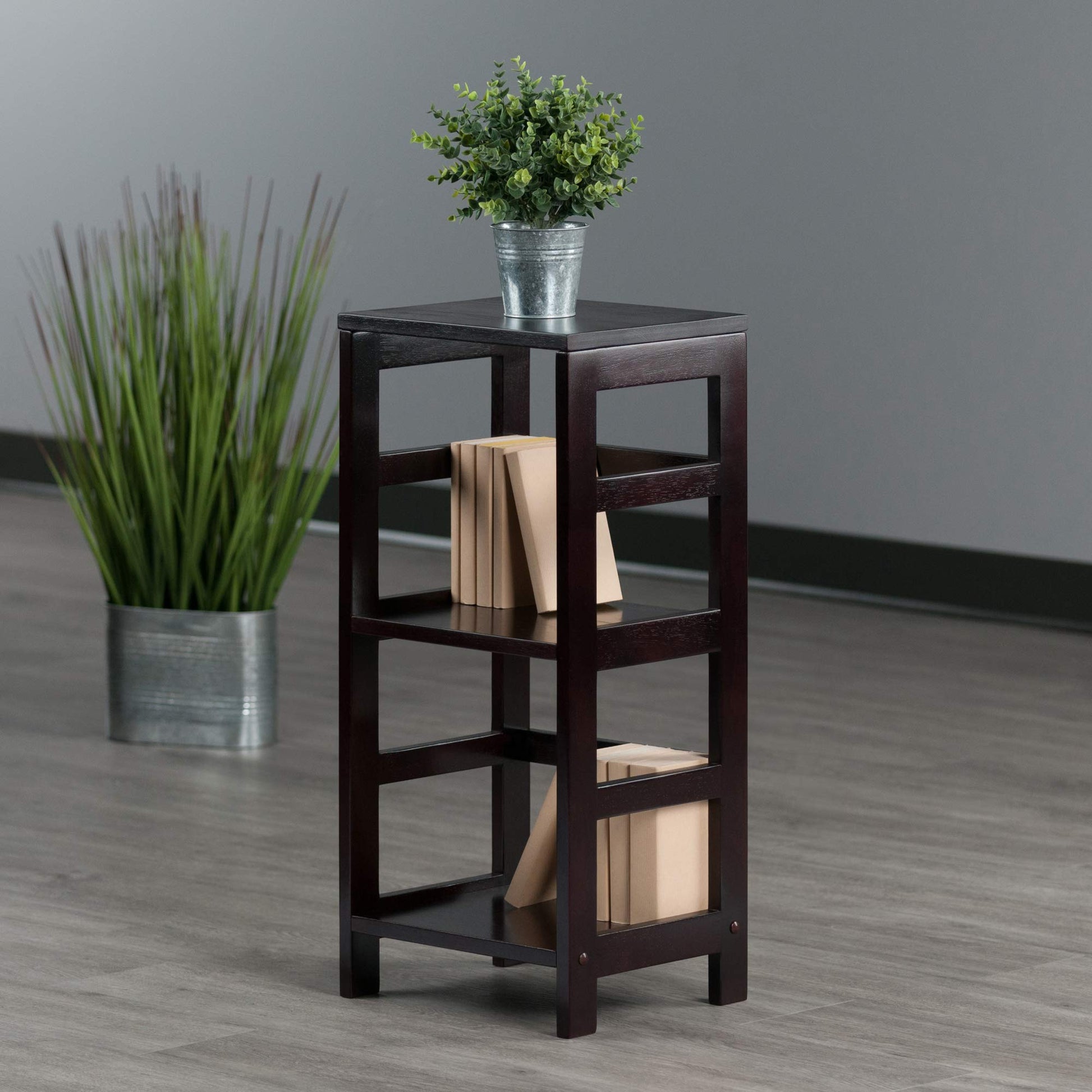 SHELF | Ergode  Elegant 2-Tier Espresso Shelf | 13.3W x 11.2D x 29.2H | Sturdy Design | Storage Baskets | Mix & Match with Other Shelves | Holds up to 20 lbs | Easy Assembly | casafoyer.myshopify.com