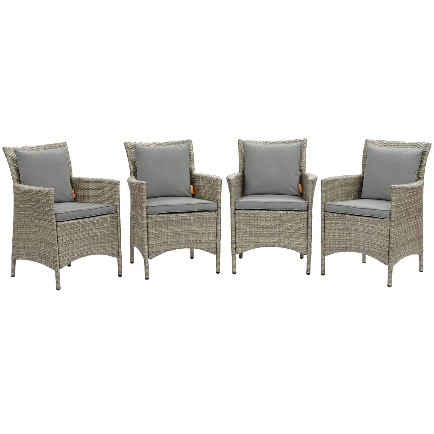 patio bistro sets | CasaFoyer Conduit Outdoor Patio Dining Arm Chair Set of 4 | Transitional Style | UV-Resistant Wicker Rattan | Weatherproof | Comfortable Cushions | casafoyer.myshopify.com