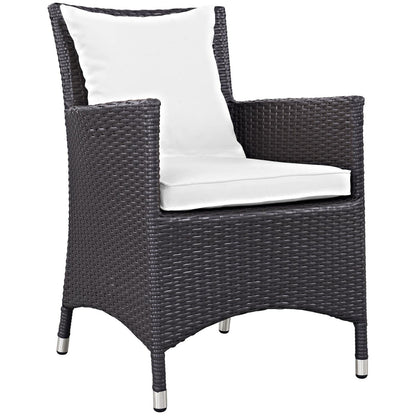 kitchen and dining room sets | CasaFoyer Convene Outdoor Sectional Series | Sturdy Rattan Weave | Weather-Resistant | 5 Piece Dining Set with Glass Tabletop | casafoyer.myshopify.com