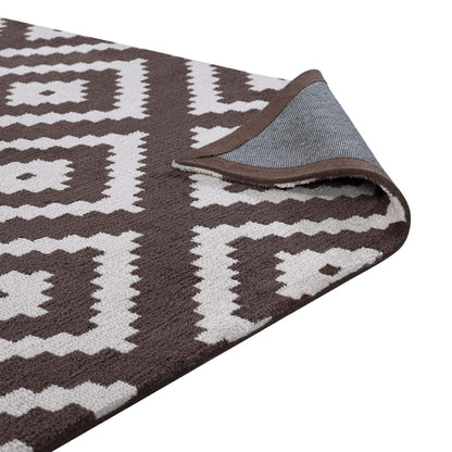 Carpet & Rugs | CasaFoyer Alika Abstract Diamond Trellis Area Rug | Elegant Modern Design | Durable & Stain Resistant | 8x10 Ivory/Brown | casafoyer.myshopify.com