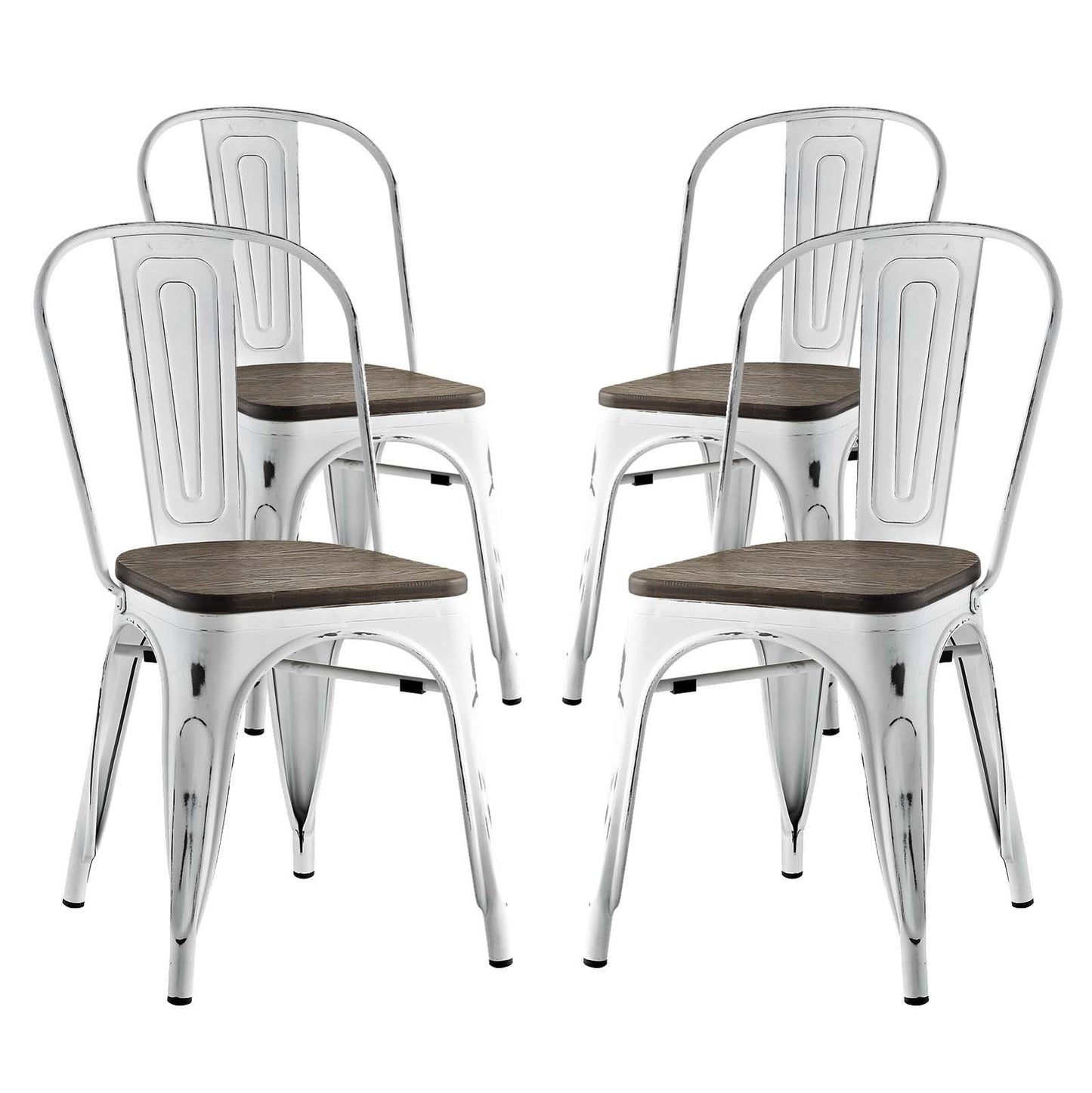 home office desk chairs | CasaFoyer Promenade Bamboo Side Chairs | Vintage Distressed Finish | Eclectic Design | Set of 4 | casafoyer.myshopify.com
