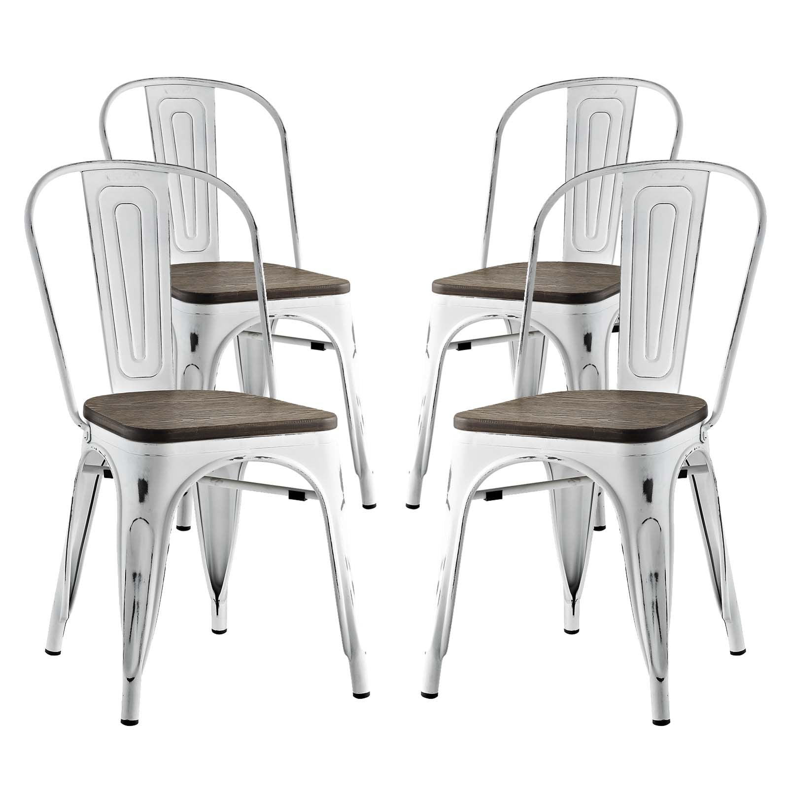 home office desk chairs | CasaFoyer Promenade Bamboo Side Chairs | Vintage Distressed Finish | Eclectic Design | Set of 4 | casafoyer.myshopify.com
