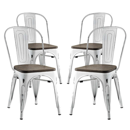 home office desk chairs | CasaFoyer Promenade Bamboo Side Chairs | Vintage Distressed Finish | Eclectic Design | Set of 4 | casafoyer.myshopify.com
