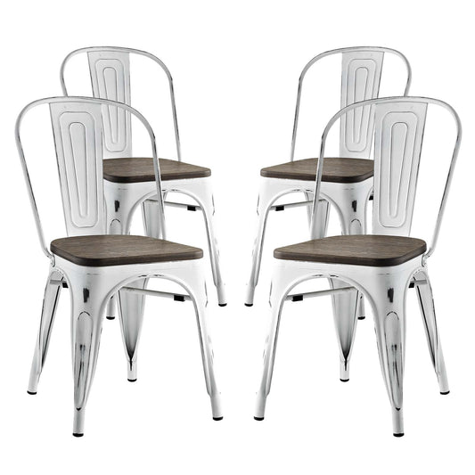 home office desk chairs | CasaFoyer Promenade Bamboo Side Chairs | Vintage Distressed Finish | Eclectic Design | Set of 4 | casafoyer.myshopify.com