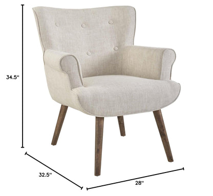 home office desk chairs | CasaFoyer Cloud Armchair | Spacious & Clutter-Free | Tufted Button Back | Walnut Legs | Beige Upholstery | Versatile & Elegant | Weight Capacity 331lbs | casafoyer.myshopify.com