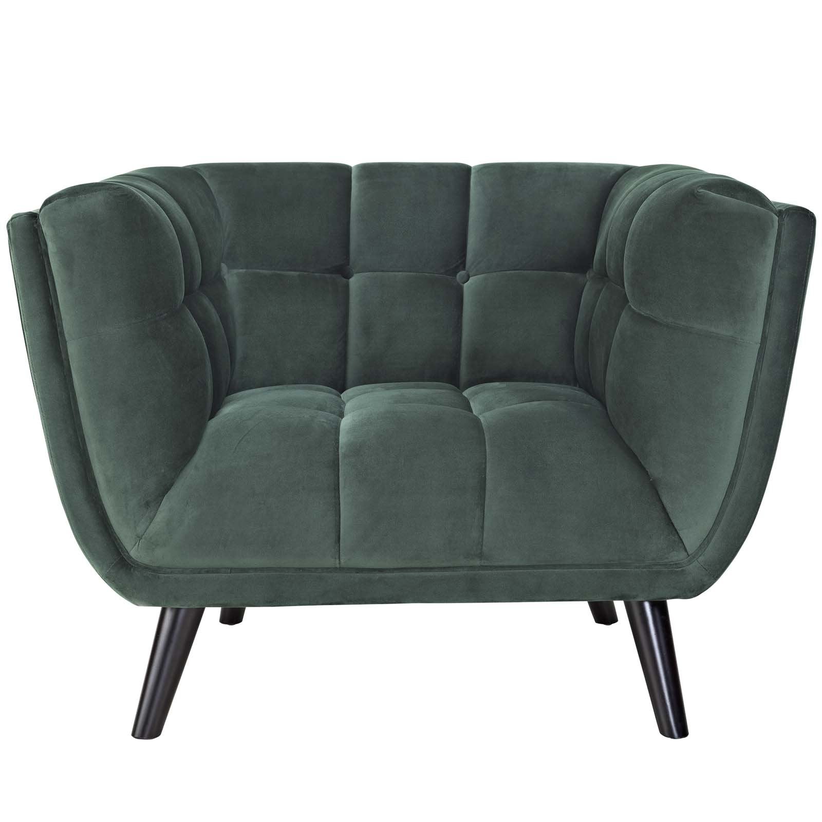 home office desk chairs | CasaFoyer Bestow Performance Velvet Armchair | Luxurious & Stain-Resistant | Plush Foam Padding | Elegant Button Tufting | Sturdy Black Wood Legs | Ample Seating | Perfect for Mid-Century & Farmhouse Decor | casafoyer.myshopify.com