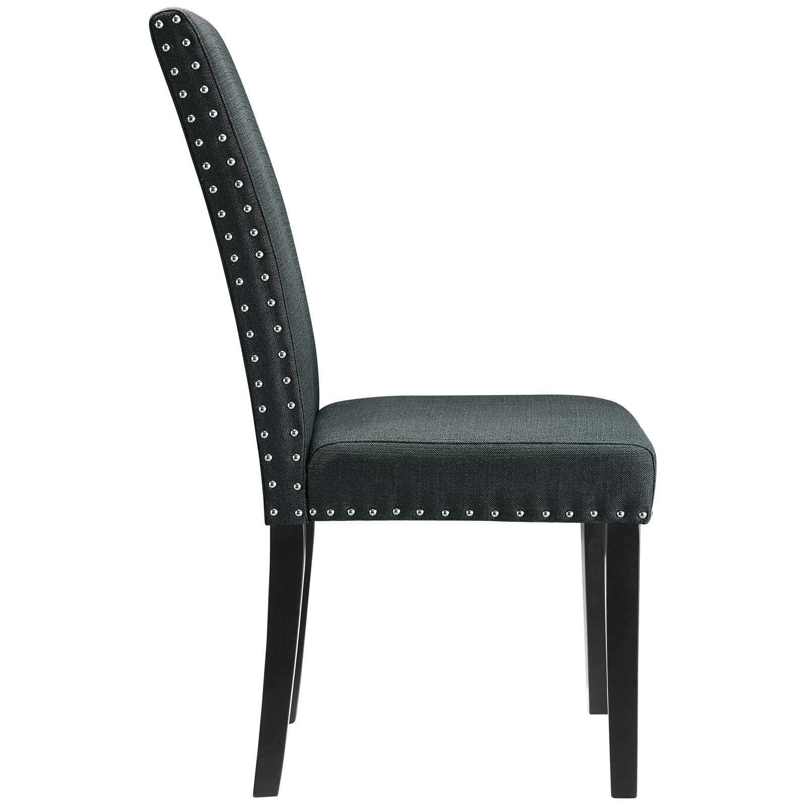 Dining Table | Parcel Upholstered Fabric Dining Room Side Chair | Elegant Nailhead Trim | Soft & Durable Polyester | Espresso Stained Tapered Wood Legs | Suitable for Dining, Living, Lounge, Office | 285 lbs Capacity | casafoyer.myshopify.com