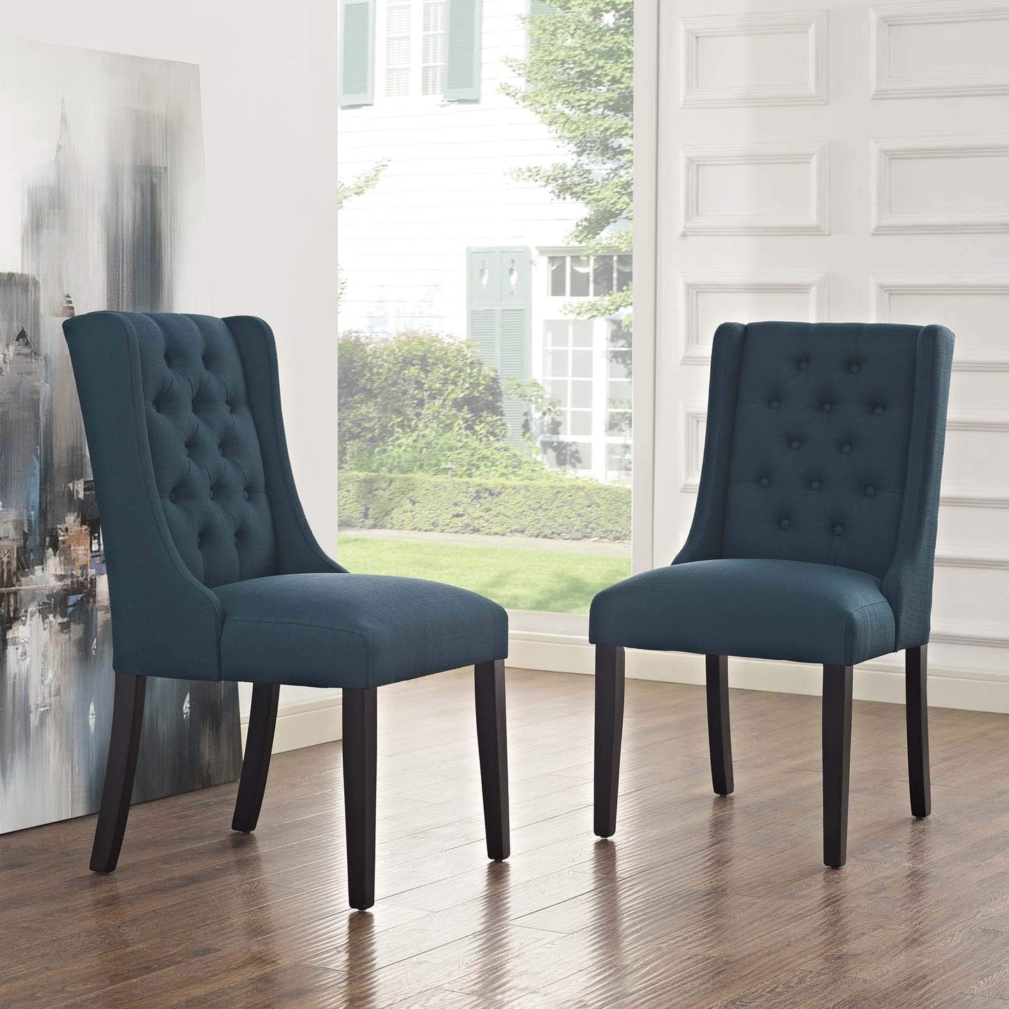 home office desk chairs | CasaFoyer Baronet Dining Chair Set of 2 | Opulent Design | Comfortable Foam Padding | Solid Wood Frame | Non-Marking Foot Glides | Contemporary Homes | casafoyer.myshopify.com