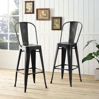 home office desk chairs | CasaFoyer Promenade Bar Stool | Vintage Powder Coated Steel | Classic Bistro Charm | Industrial Modern Design | Mix & Match for Dynamic Eating Space | casafoyer.myshopify.com