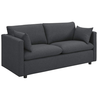 kitchen and dining room sets | CasaFoyer Activate Upholstered Fabric Sofa | 2 Armchair Set - Cozy & Stylish - Soft Polyester - Modern Design - Rounded Cushion Corners - Accent Pillows - Subtle Wood Legs - Easy to Unpack - Weight Capacity: Sofa 1102 lbs, Armchair 441 lbs - Gray | casafoyer.myshopify.com