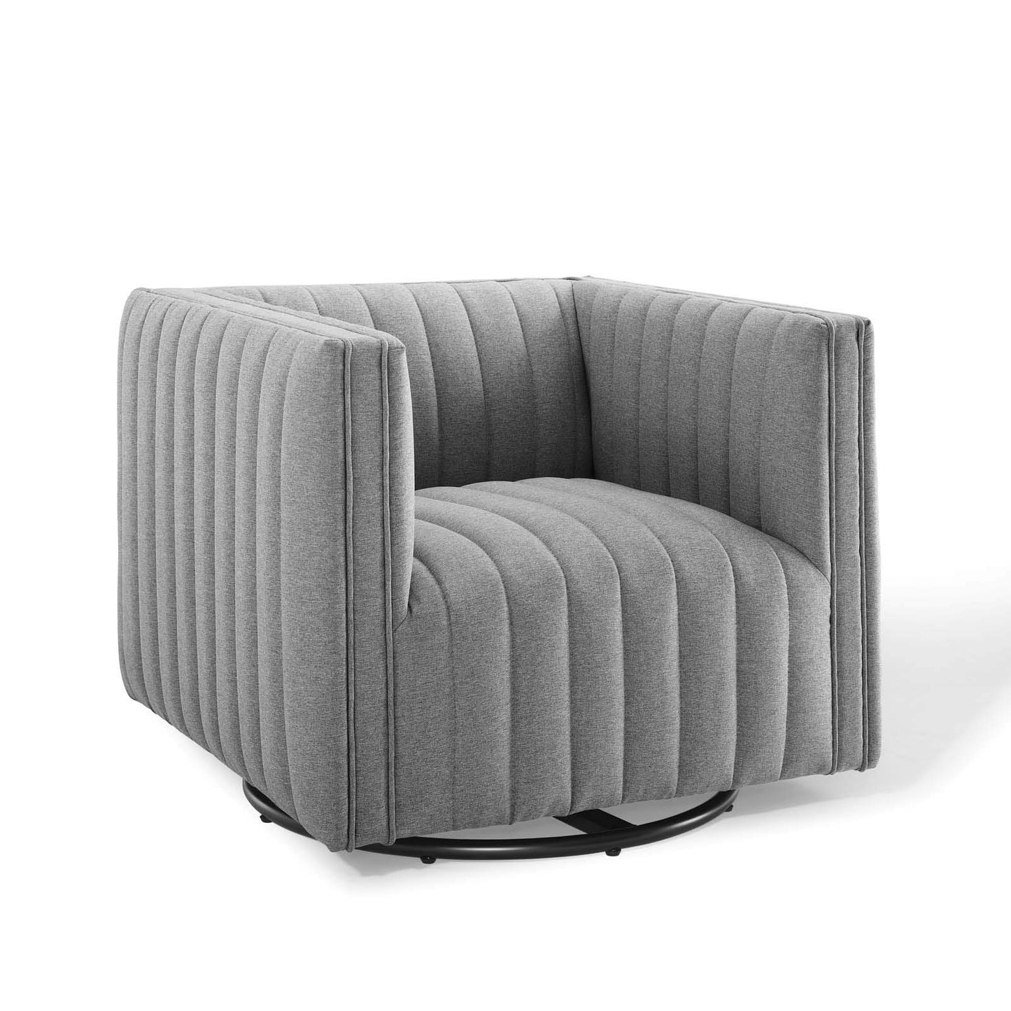 home office desk chairs | CasaFoyer Conjure Channel Tufted Fabric Upholstered Swivel Armchair | Luxurious Comfort | Stylish Design | Glam Deco Style | Premium Seating | Rotating Base | Sturdy & Durable | Fully Assembled | casafoyer.myshopify.com