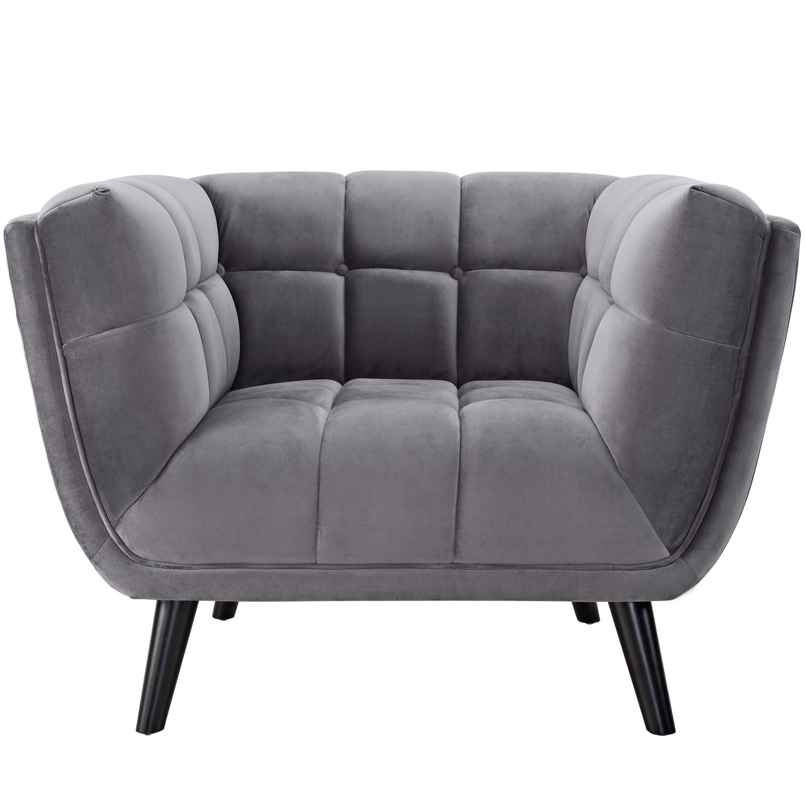 home office desk chairs | CasaFoyer Bestow Performance Velvet Armchair | Stain Resistant | Easy to Clean | Generously Padded | Stable Wood Legs | Gray | casafoyer.myshopify.com