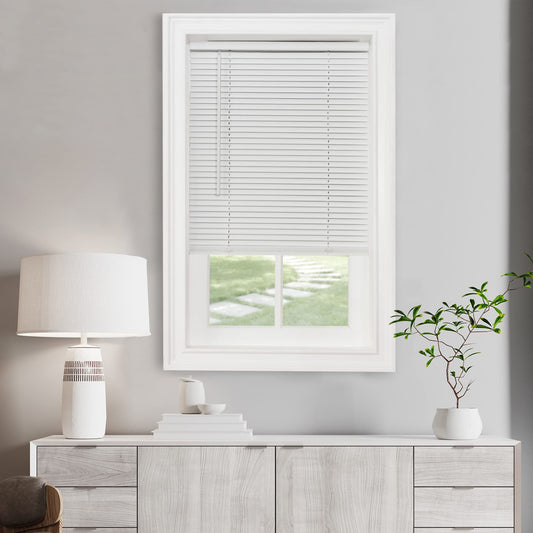 window treatment horizontal blinds | CasaFoyer Cordless GII Morningstar 1 PVC Blind | Light Filtering & Privacy | Child & Pet Safe | Easy Height & Sunlight Control | Mounting Hardware Included | White | 28x48 | casafoyer.myshopify.com