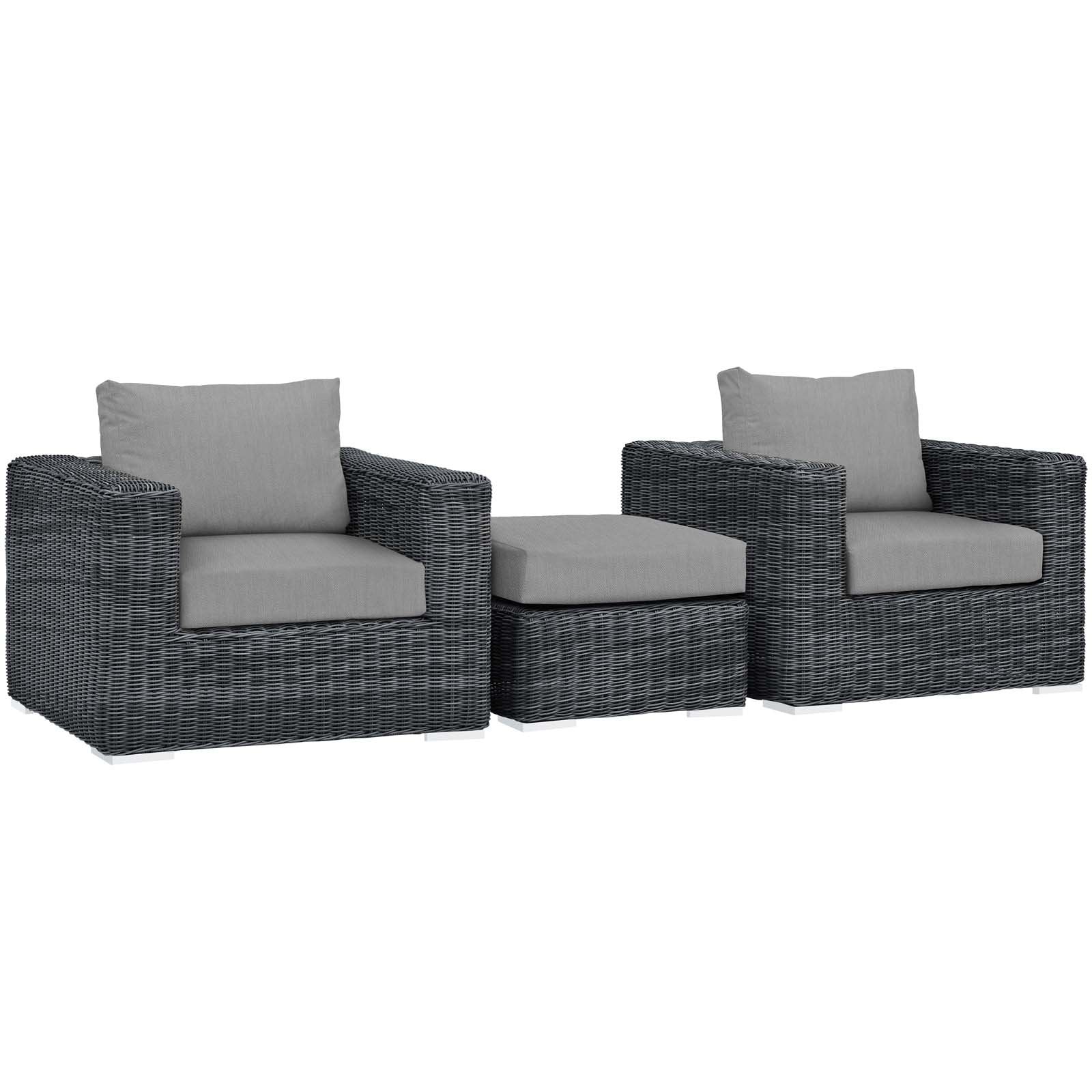 Patio Furniture Sets | Summon Outdoor Patio Sectional Sofa Set | Two-Tone Rattan | Sunbrella Cushions | Aluminum Frame | Perfect for Patio, Backyard, Poolside | casafoyer.myshopify.com