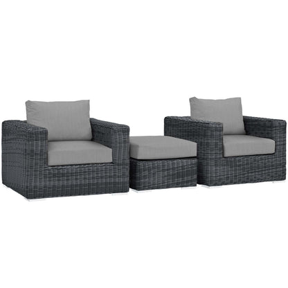 Patio Furniture Sets | Summon Outdoor Patio Sectional Sofa Set | Two-Tone Rattan | Sunbrella Cushions | Aluminum Frame | Perfect for Patio, Backyard, Poolside | casafoyer.myshopify.com