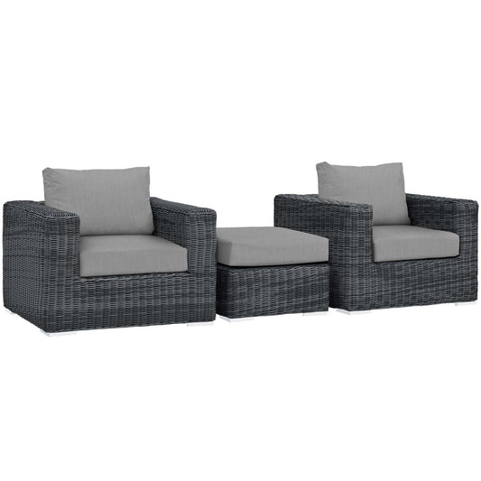 Patio Furniture Sets | Summon Outdoor Patio Sectional Sofa Set | Two-Tone Rattan | Sunbrella Cushions | Aluminum Frame | Perfect for Patio, Backyard, Poolside | casafoyer.myshopify.com