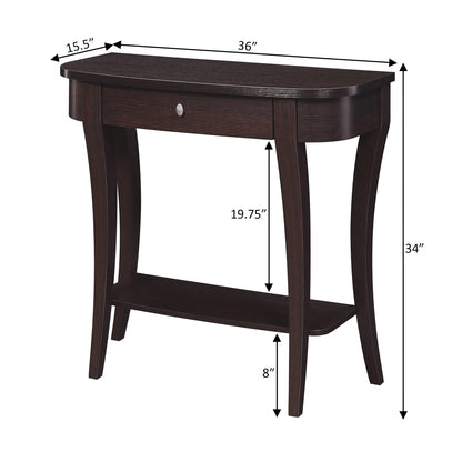 TABLE | Ergode Newport 1 Drawer Console Table | Contemporary Design | Timeless Elegance | Cabriole Legs | Stainless Steel Pulls | Functional Storage | Space-Saving Solution | casafoyer.myshopify.com