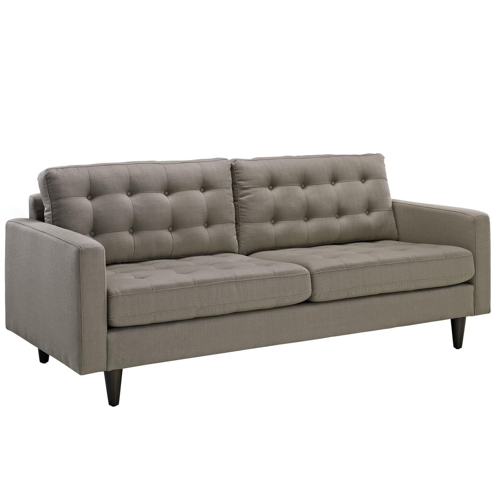 ottomans | CasaFoyer Empress Tufted Button Sofa | Luxurious Upholstered Furniture | Complete Home Furnishing Solution | Regal Armrests | Solid Wood Legs | Bonded Leather Upholstery | Granite | casafoyer.myshopify.com