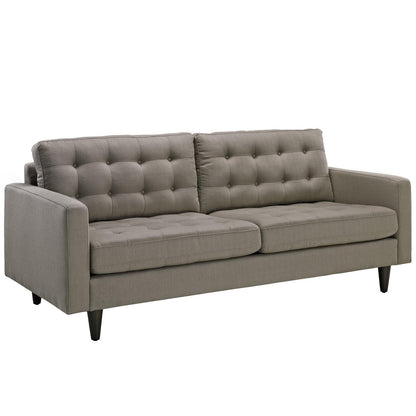 ottomans | CasaFoyer Empress Tufted Button Sofa | Luxurious Upholstered Furniture | Complete Home Furnishing Solution | Regal Armrests | Solid Wood Legs | Bonded Leather Upholstery | Granite | casafoyer.myshopify.com