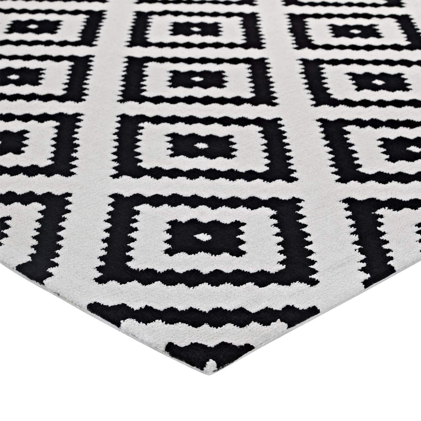 Carpet & Rugs | CasaFoyer Alika Abstract Diamond Trellis Area Rug | Modern Design | Luxurious Feel | Durable & Stain Resistant | 5x8 | Black & White | casafoyer.myshopify.com
