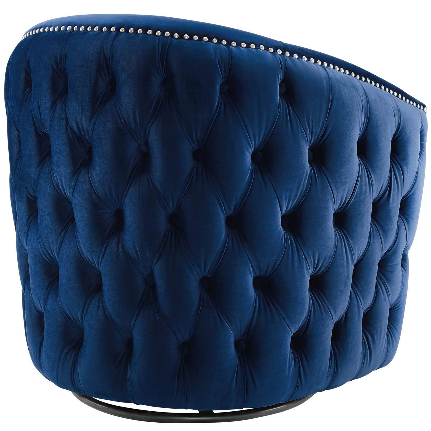home office desk chairs | CasaFoyer Rogue Performance Velvet Swivel Armchair | Versatile | Comfortable | Luxurious Seating | Living Room, Lounge, Entryway | Navy | casafoyer.myshopify.com