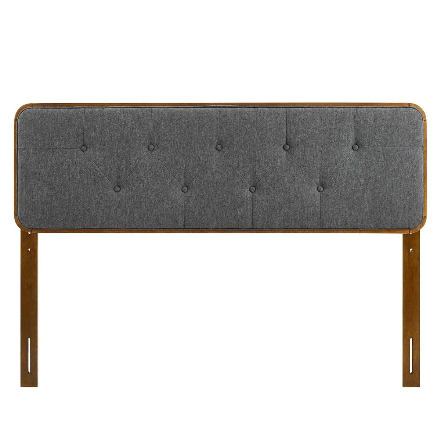 Bed | CasaFoyer Collins Tufted Wood Twin Headboard | Retro Charm | Organic Aesthetics | Walnut Charcoal | Button Tufted | Wood Grain Frame | Versatile | Interchangeable | Personalized | Durable | Easy Assembly | casafoyer.myshopify.com
