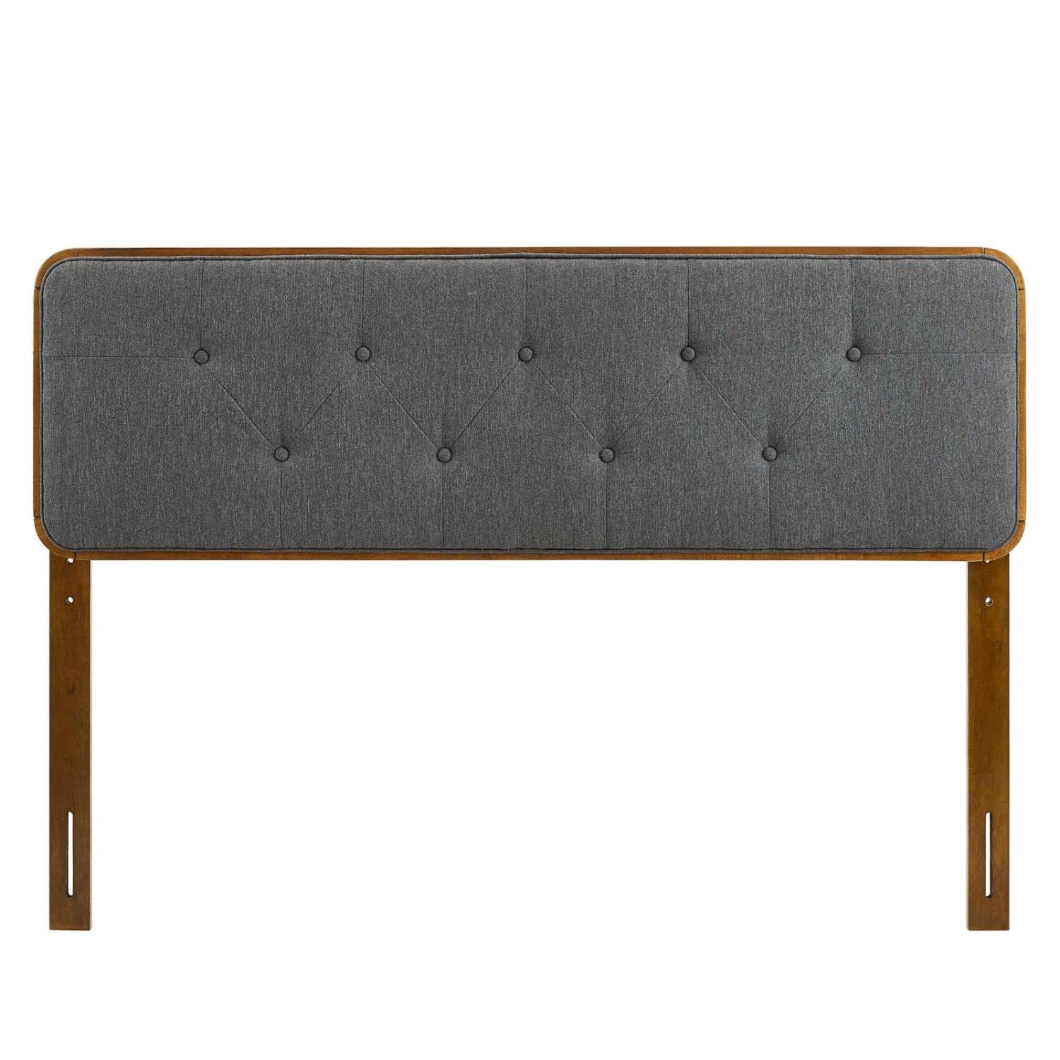 Bed | CasaFoyer Collins Tufted Wood Twin Headboard | Retro Charm | Organic Aesthetics | Walnut Charcoal | Button Tufted | Wood Grain Frame | Versatile | Interchangeable | Personalized | Durable | Easy Assembly | casafoyer.myshopify.com