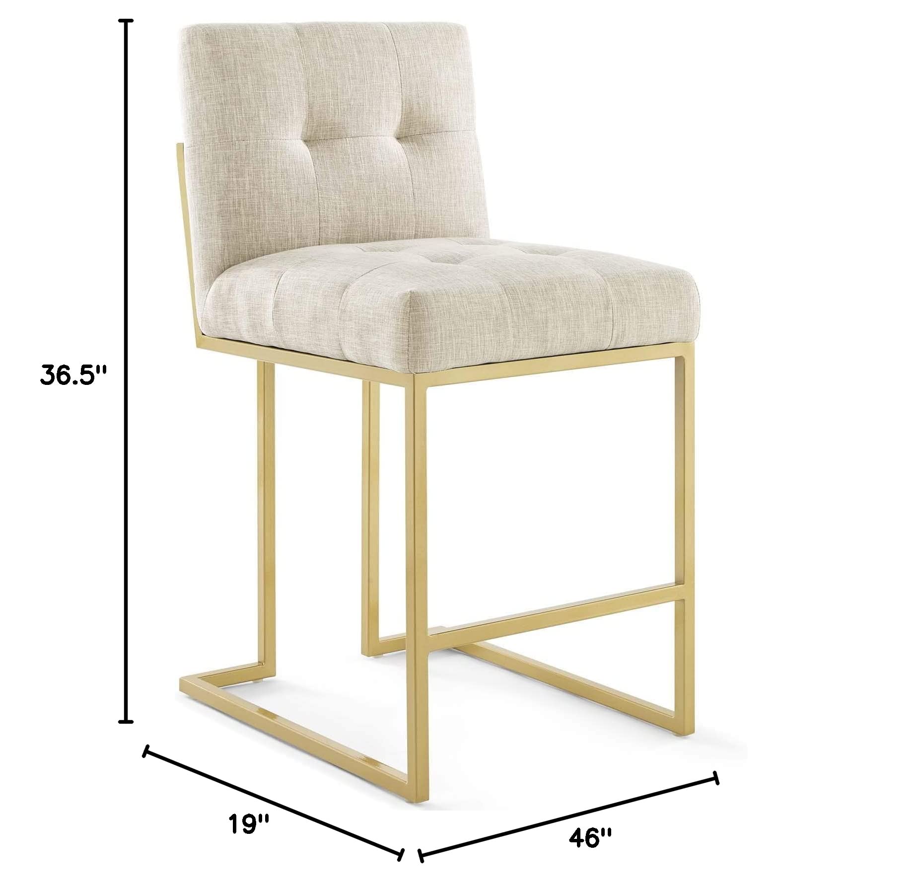 barstools | CasaFoyer Privy Counter Stool Set of 2 | Modern Design | Gold Stainless Steel Base | Upholstered Fabric | No Assembly | 331 lbs Weight Capacity | casafoyer.myshopify.com