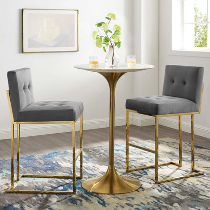 barstools | CasaFoyer Privy Bar Stool Set of 2 | Modern Design | Velvet Upholstery | Gold Stainless Steel Base | 331 lbs Capacity | No Assembly Required | casafoyer.myshopify.com