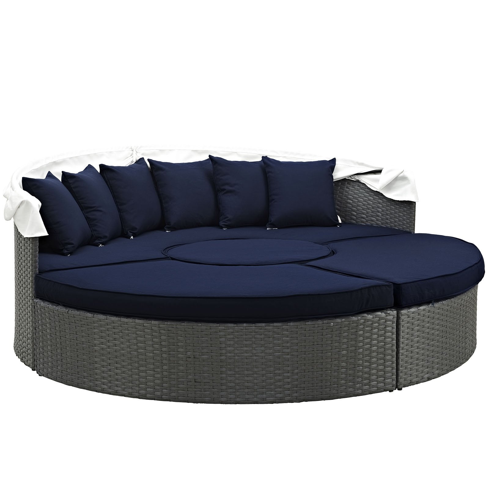 executive chairs | Sojourn Outdoor Patio Furniture Collection | Sectional Sofa Daybed with Retractable Canopy | Sunbrella Fabric Cushions | Synthetic Rattan Weave | UV Protection | Aluminum Frame | Perfect for Patio, Backyard, Poolside | Includes Bed, Coffee Table, Ottomans | casafoyer.myshopify.com
