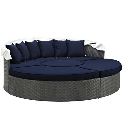 executive chairs | Sojourn Outdoor Patio Furniture Collection | Sectional Sofa Daybed with Retractable Canopy | Sunbrella Fabric Cushions | Synthetic Rattan Weave | UV Protection | Aluminum Frame | Perfect for Patio, Backyard, Poolside | Includes Bed, Coffee Table, Ottomans | casafoyer.myshopify.com