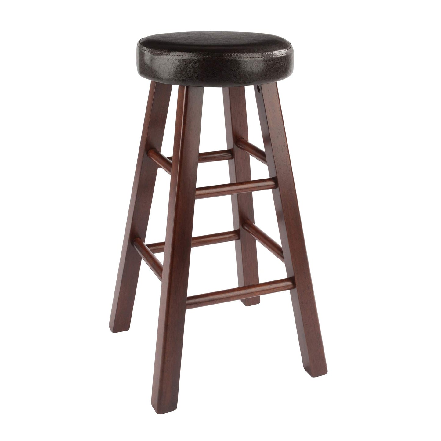 barstools | CasaFoyer  Wood Marta Counter Stools | Solid Wood Construction | Antique Walnut Finish | Cushion Seat | 25.4in Height | Set of 2 | casafoyer.myshopify.com