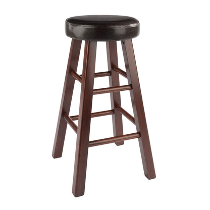 barstools | CasaFoyer  Wood Marta Counter Stools | Solid Wood Construction | Antique Walnut Finish | Cushion Seat | 25.4in Height | Set of 2 | casafoyer.myshopify.com