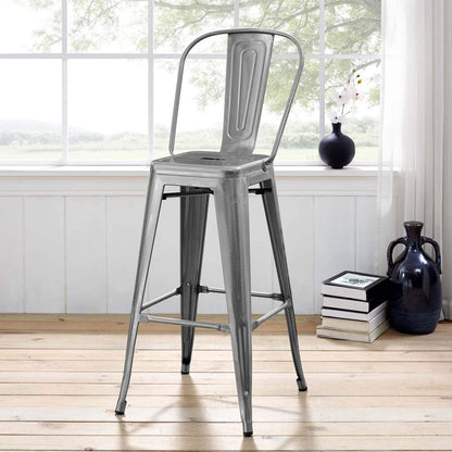 home office desk chairs | CasaFoyer Promenade Vintage Powder Coated Steel Bar Stool | Industrial Modern Design | Breakfast Nook or Bar Area | casafoyer.myshopify.com