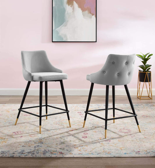 barstools | CasaFoyer Adorn Performance Velvet Counter Stool Set | Timeless Design | Plush Comfort | Vintage Modern Style | Ideal for Dining or Home Office | Set of 2 | casafoyer.myshopify.com