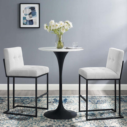 barstools | CasaFoyer Privy Bar Stool Set of 2 | Elegant Modern Design | Fabric Upholstery | Matte Black Stainless Steel Base | 331 lbs Weight Capacity | casafoyer.myshopify.com