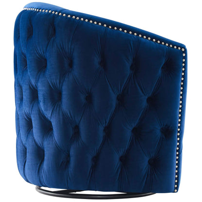 home office desk chairs | CasaFoyer Rogue Performance Velvet Swivel Armchair Set of 2 | Navy: Luxurious, Stylish, and Versatile | Enhance your living space with this stain-resistant armchair set featuring a 360-degree swivel base and cozy barrel back design. | casafoyer.myshopify.com