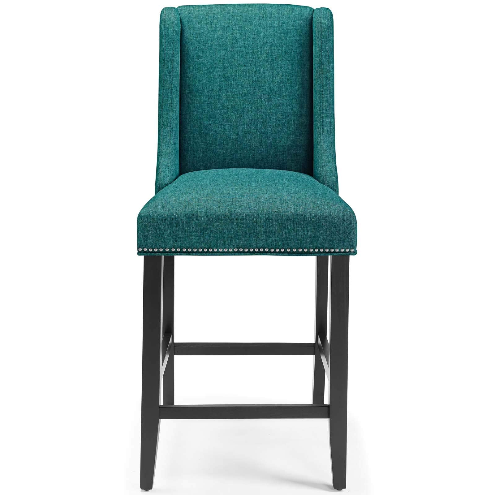 barstools | CasaFoyer Baron Upholstered Fabric Counter Stool - Teal | Contemporary Design | Nailhead Trim | Comfortable & Durable | 500 lb Weight Capacity | casafoyer.myshopify.com