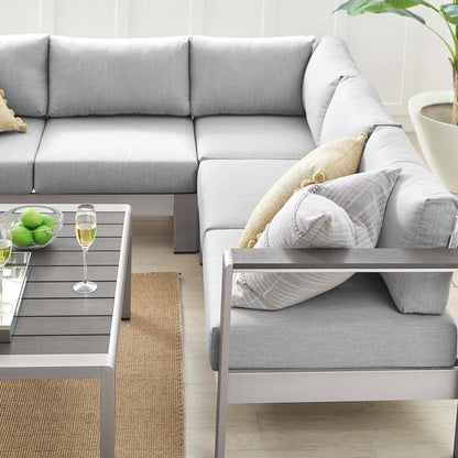 sofas | CasaFoyer Shore Outdoor Patio Aluminum 5 Piece Sectional Sofa Set | Durable Weatherproof Design | Sunbrella Fabric | Ideal for Casual Gatherings | casafoyer.myshopify.com