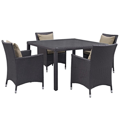 kitchen and dining room sets | CasaFoyer Convene Outdoor Sectional Series | Weather-Resistant Rattan | Aluminum Frame | Includes Dining Table & 4 Armchairs | casafoyer.myshopify.com