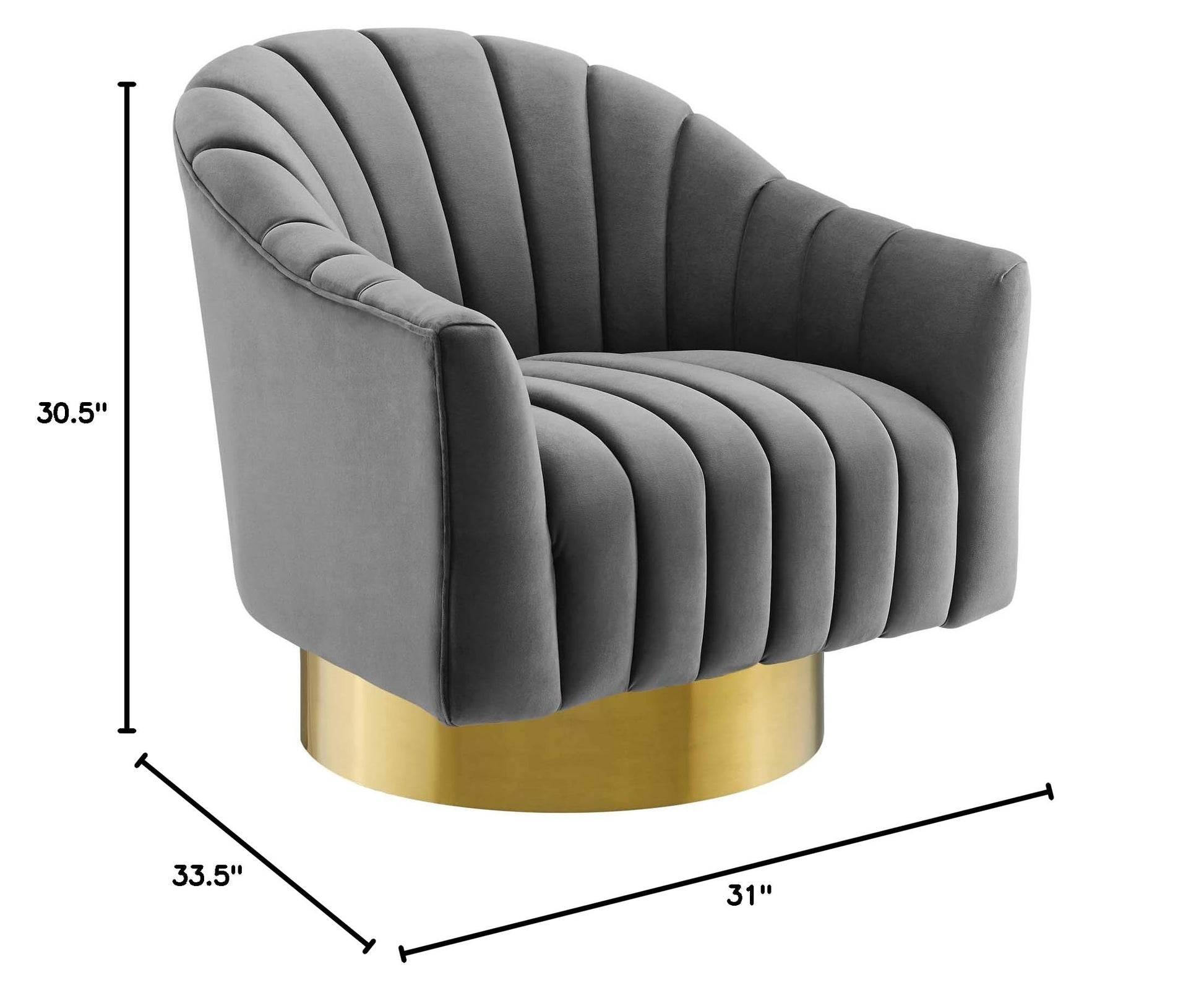 home office desk chairs | CasaFoyer Buoyant Accent Lounge Swivel Chair | Exquisite Design | Stain-Resistant Velvet | Gold Base | Gray | casafoyer.myshopify.com