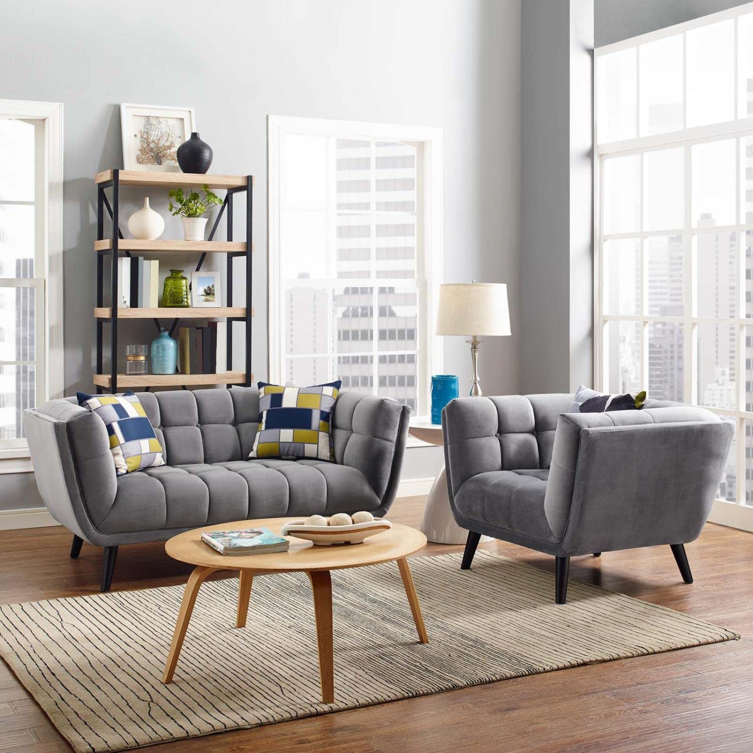 kitchen and dining room sets | CasaFoyer Bestow Performance Velvet Living Room Set | Luxurious Design | Stain-Resistant Upholstery | Comfortable Foam Padding | Elegant Button Tufting | Sturdy Wood Legs | Non-Marking Foot Caps | Generous Seating Space | Versatile Choice | Gray | casafoyer.myshopify.com