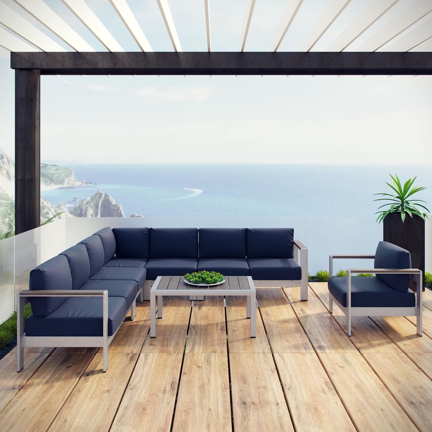 kitchen and dining room sets | CasaFoyer Shore Outdoor Patio Collection | Stylish & Durable Aluminum Sectional Sofa Set | Includes Armchair, Coffee Table, Corner Sofa, Loveseats, and Armless Chairs | Perfect for Casual Gatherings | casafoyer.myshopify.com