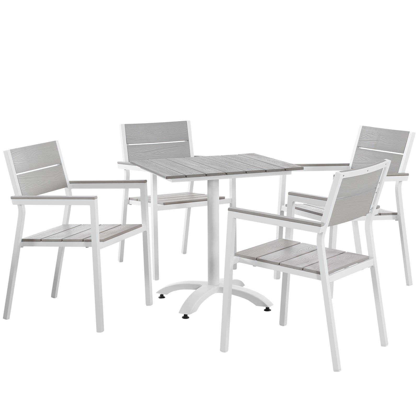 kitchen and dining room sets | CasaFoyer Maine Outdoor Patio Dining Furniture Collection | Synthetic Wood Grain Plank Boards | Powder-Coated Aluminum Frame | Contemporary Design | Includes 28 Dining Table & 2 Armchairs | Ideal for Outdoor Dining & Lounge Areas | casafoyer.myshopify.com
