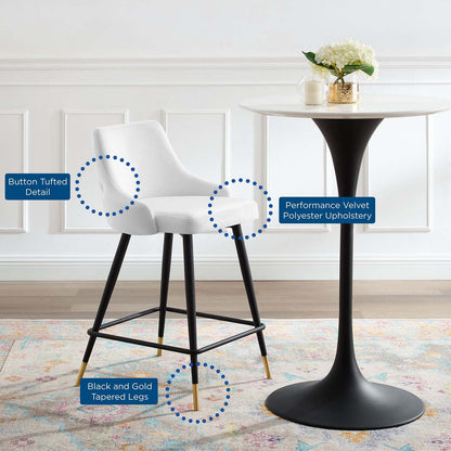 barstools | CasaFoyer Adorn Performance Velvet Counter Stool | Elegant Timeless Design | Stain-Resistant Upholstery | Cozy Seating | Vintage Modern Style | 300 lbs Capacity | Non-Marking Foot Caps | casafoyer.myshopify.com
