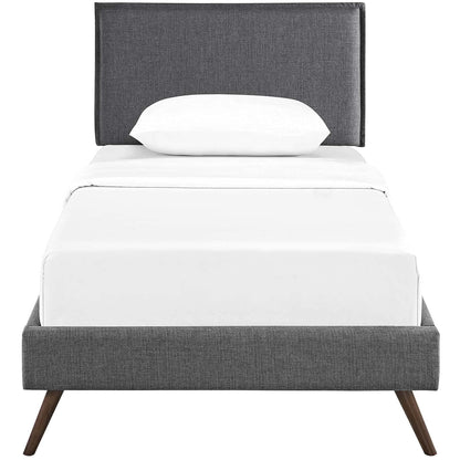 bed frames | CasaFoyer Amaris Platform Bed | Solid Wood Frame | Polyester Upholstery | Tapered Legs | Memory Foam Mattress Compatible | Gray | casafoyer.myshopify.com