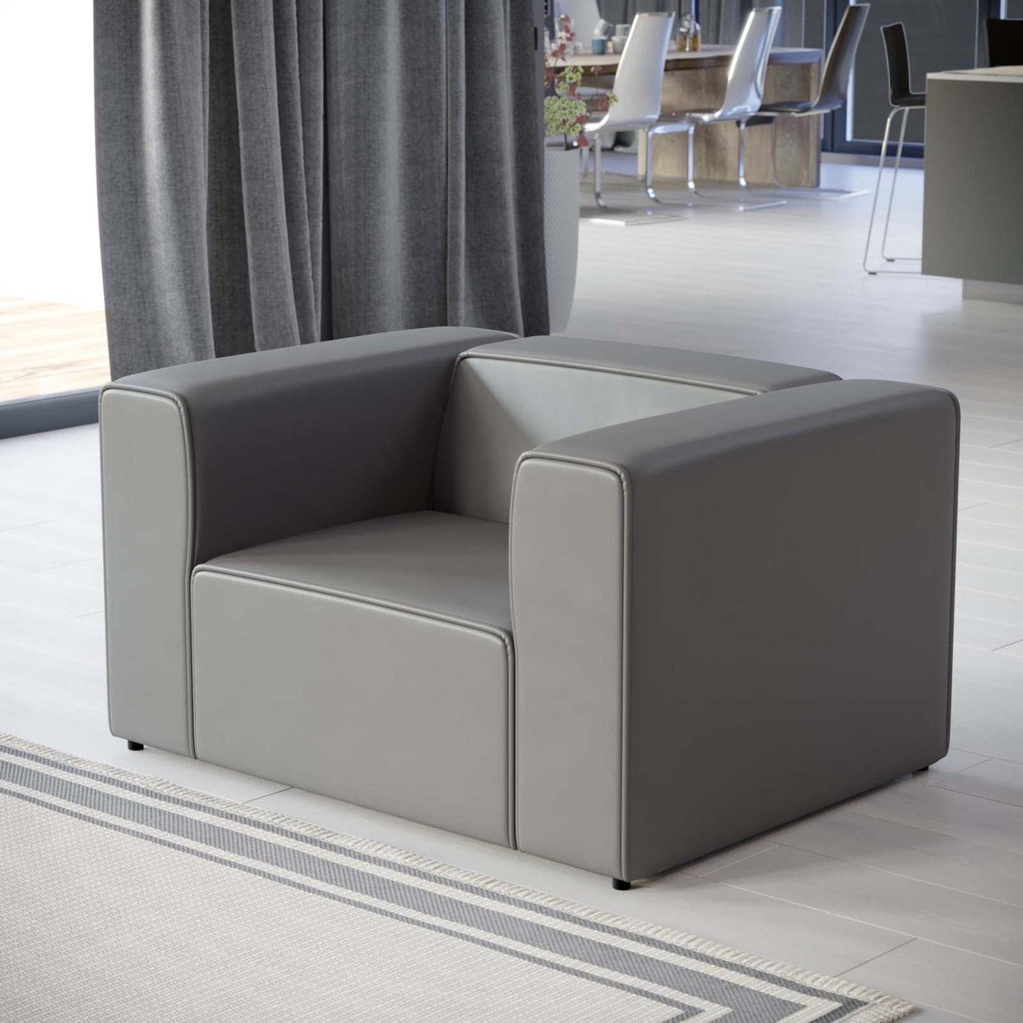 home office desk chairs | CasaFoyer Mingle Vegan Leather Armchair | Pure Relaxation | Stylish & Comfortable | Adjustable | Vegan Leather Upholstery | Contemporary Design | Gray | casafoyer.myshopify.com